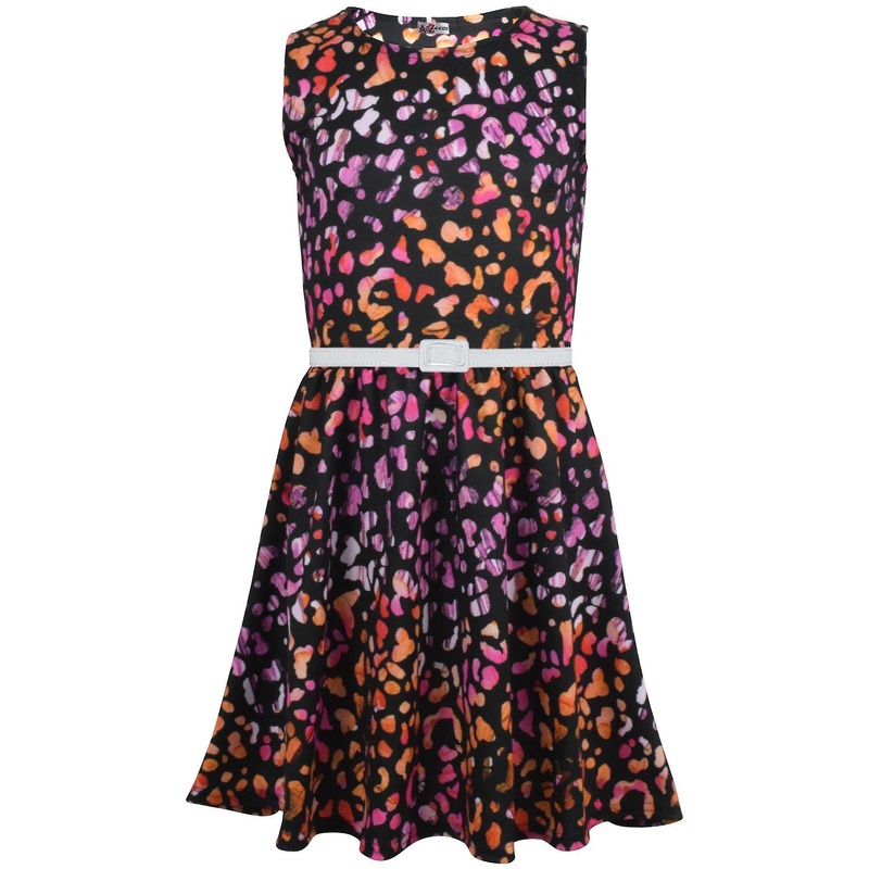 Girls Pink Floral Print Skater Dress | Fruugo SG