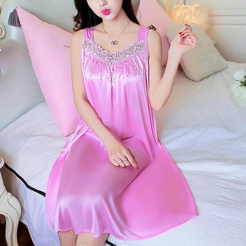 Womens Solid Sling Pajamas Sexy Loose Midi Dresses Nightgown Sleepwear | Fruugo SG