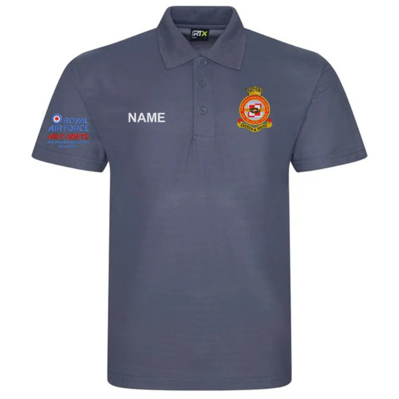 309 SAWBRIDGEWORTH SQUADRON   RX105 POLYESTER POLO   SOLID GREY *NON REFUNDABLE  AVM Workwear and Embroidery Ltd