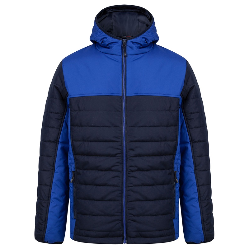 Hooded contrast padded jacket  AVM Workwear and Embroidery Ltd