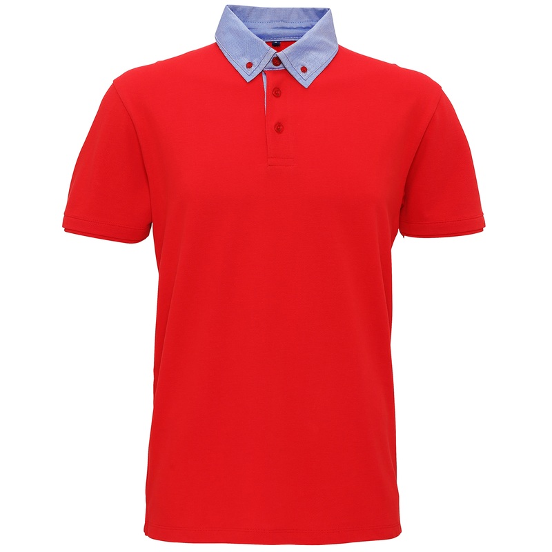 Mens chambray button-down collar polo  AVM Workwear and Embroidery Ltd