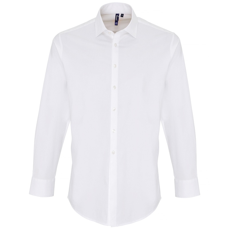 Stretch fit cotton poplin long sleeve shirt  AVM Workwear and Embroidery Ltd