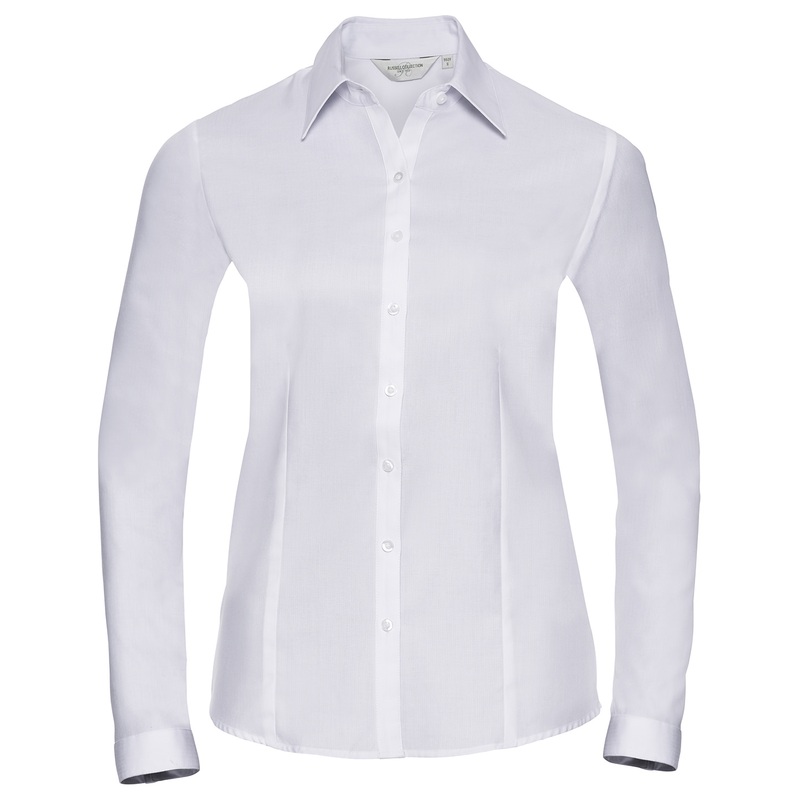 Womens long sleeve herringbone shirt  AVM Workwear and Embroidery Ltd