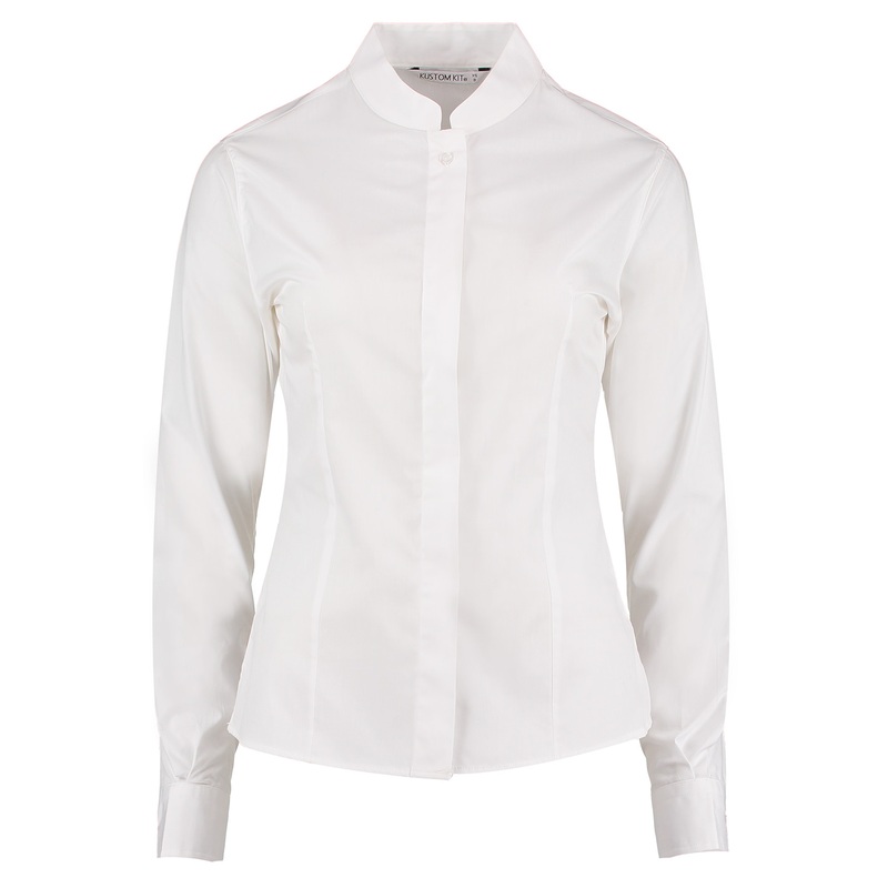 Womens mandarin collar shirt long-sleeved (tailored fit)  AVM Workwear and Embroidery Ltd
