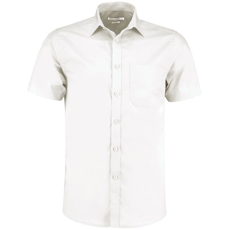 Poplin shirt short-sleeved (tailored fit)  AVM Workwear and Embroidery Ltd