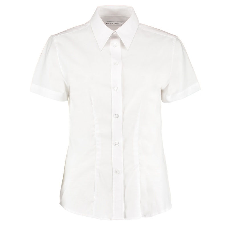 Womens workplace Oxford blouse short-sleeved (tailored fit)  AVM Workwear and Embroidery Ltd