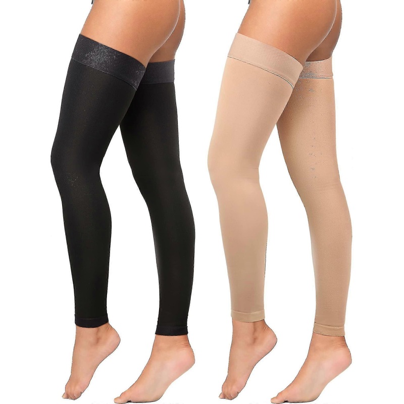 2 Pairs Thigh High Stockings Footless 20-30 Mmhg Stockings With Silicone Dot For Unisex-dwdz | Fruugo SG