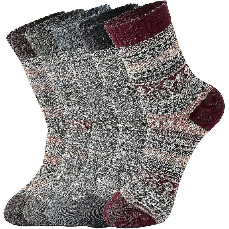 5 Pairs Womens Wool Socks – Winter Warm Wool Socks Thick Knit Socks Hiking Socks, Warm Thick | Fruugo SG