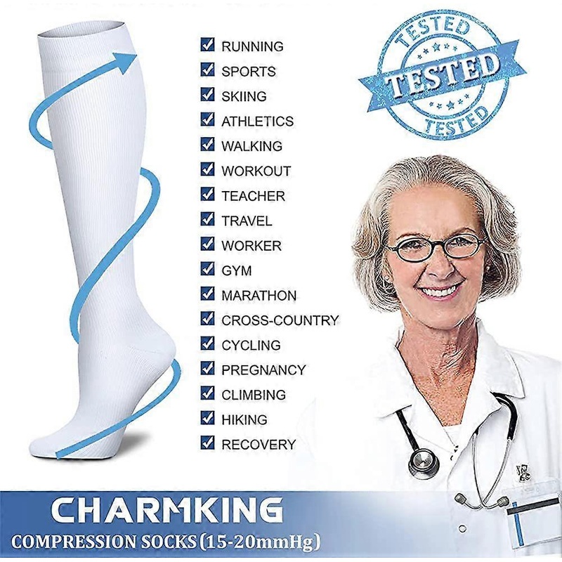 Compression Socks for Women & Men Circulation (  3 Pairs white Small-Medium)15-20 mmHg is Best Support for Athletic Running Cycling | Fruugo SG