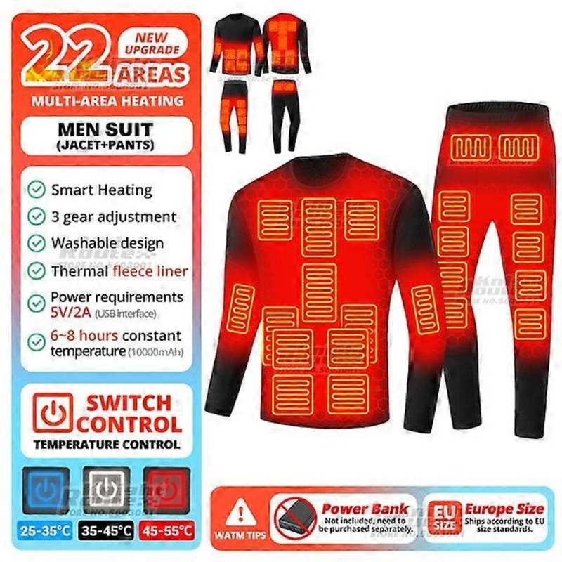 JWL-Winter Thermal Underwear Women Electric Heated Underwear Heated Jacket Ski Suit USB Heating Clothing Fleece Skiing Sports Autumn | Fruugo SG