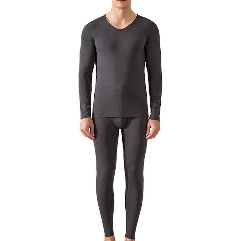 Men’s Thermal Underwear Set Base Layer Top & Bottom, Thermals 2 Pieces Set, Grey | Fruugo SG