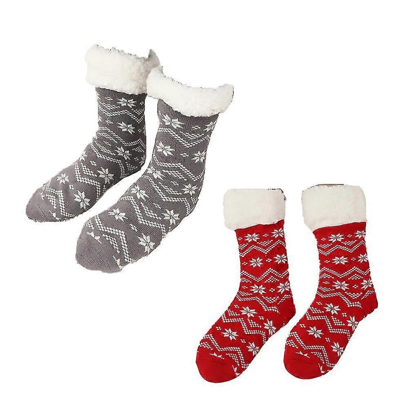 Slipper Socks, 2 Pairs Long Tube Non-slip Floor Socks, Ultra Soft Christmas Winter Non Skid | Fruugo SG