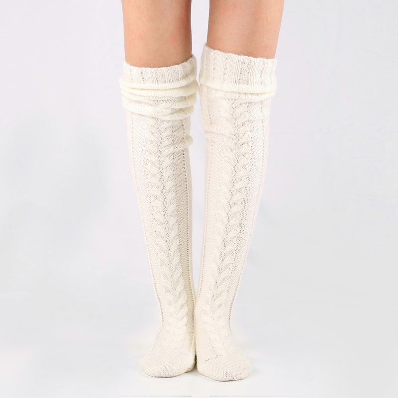 Warm Thigh High Socks Women Knee Socks Winter Sexy Knitted Long Socks | Fruugo SG
