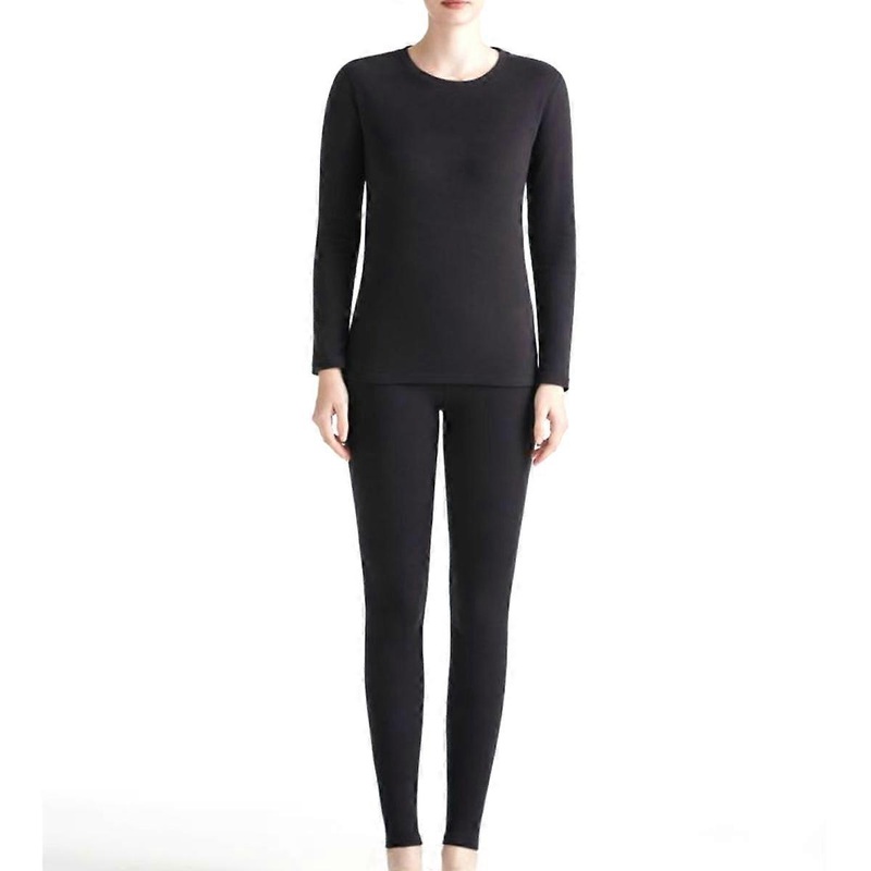 Womens Thermal Underwear Base Layer Long Johns Set Winter Sports Top and Bottom Suits, Black | Fruugo SG
