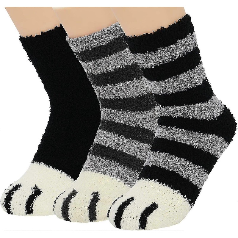 3 Pairs Womens Warm Slipper Socks Winter Fluffy Socks Cozy Athletic Fleece | Fruugo SG