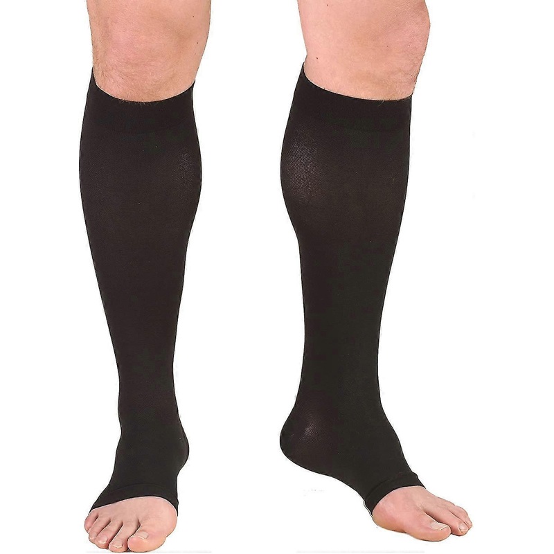 30-40 Mmhg Compression Stockings For Men And Women, Knee High Length, Open Toe, Black, 2x-large | Fruugo SG