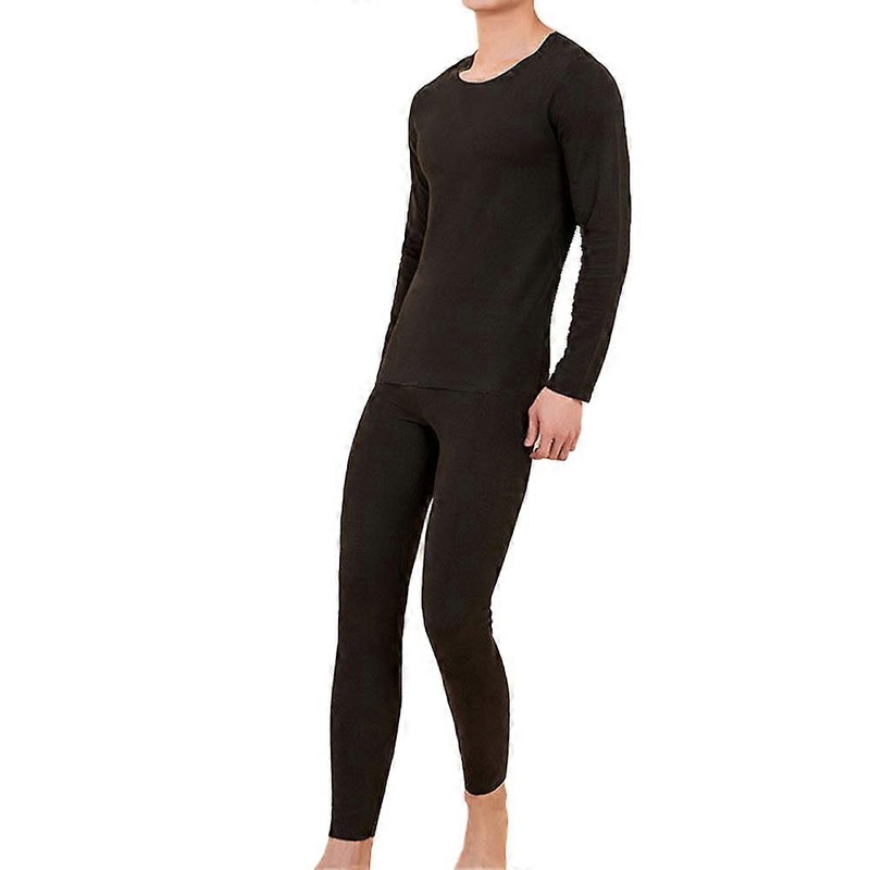 Black Men’s Thermal Underwear Set, Soft Fleece Lined Long Johns, Winter Warm Base Layer Top & Bottom | Fruugo SG