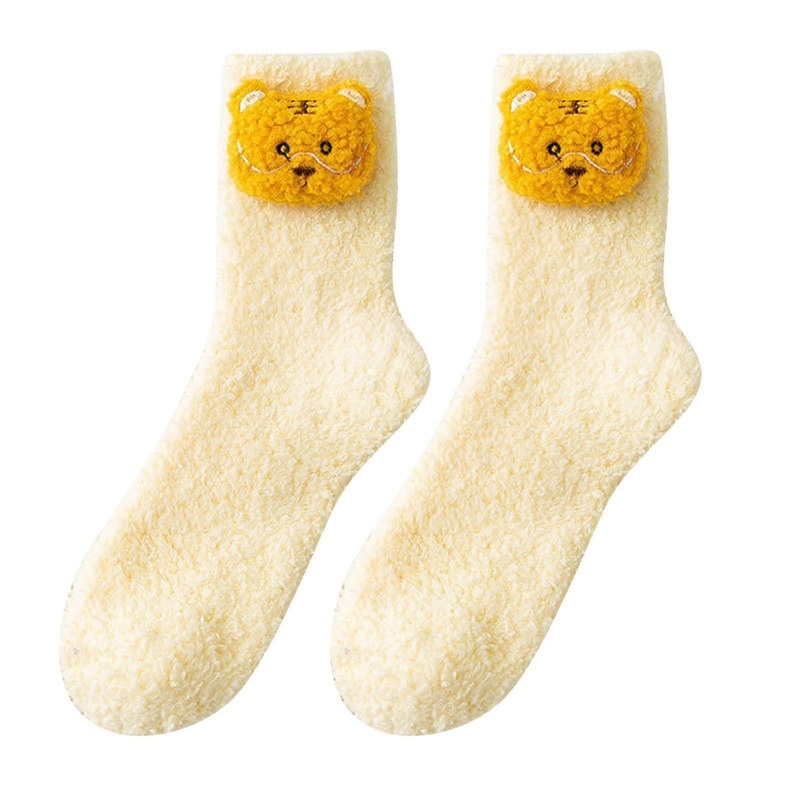 Frog Socks Autumn And Winter Plush Thickened Warm Middle Tube Animals Socks Cat Panda Sleeping Socks Home Floor Socks | Fruugo SG