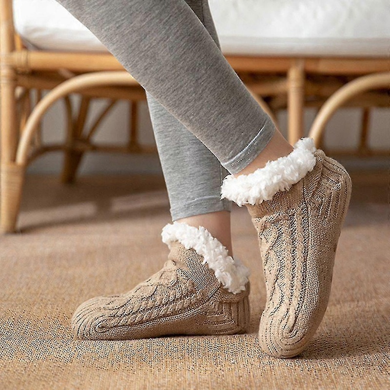 Knitted Slipper Sock, Non-slip Slippers , Winter Indoor Bedroom Floor | Fruugo SG