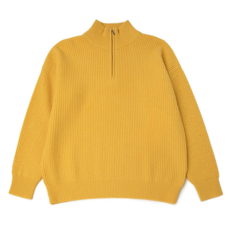 Knitting Cardigan Stitich Pullover Stand Collor Half Zipper Drop Shoulder Knitwear Pure 100% Cashmere Women Sweater – Knitwear and Cashmere Sweater price