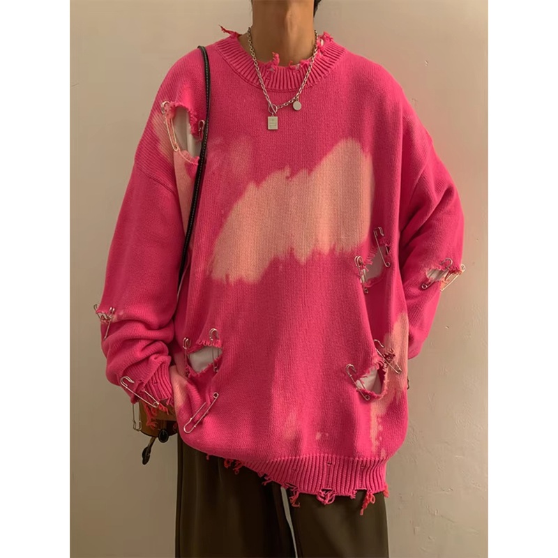 Knitwear Streetwear Y2K Baggy Teens Temper American Ripped Design Sweater – Sweater and Womens Sweaters price