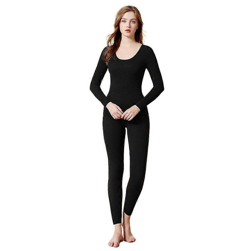 Long Johns Thermal Underwear for Women Fleece Lined Base Layer Pajama Set Cold Weatherblack | Fruugo SG