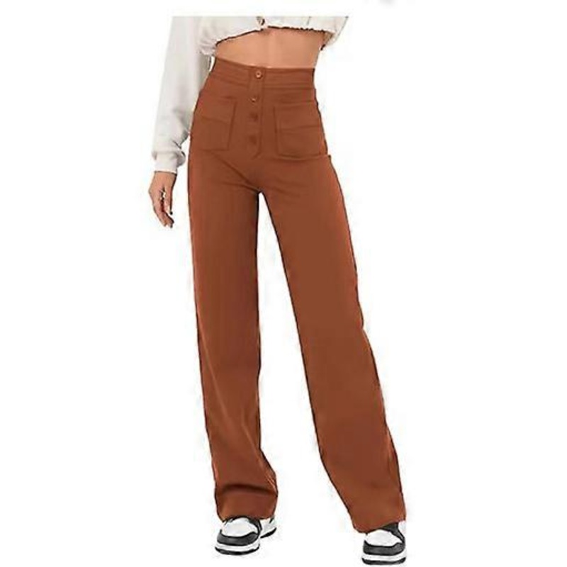 Women Casual Straight Pants High Waist Casual Pants | Fruugo SG