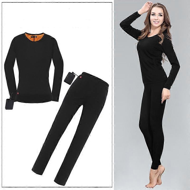 Womens Heated Thermal Underwear set,USB Electric Heating Long Johns Set | Fruugo SG