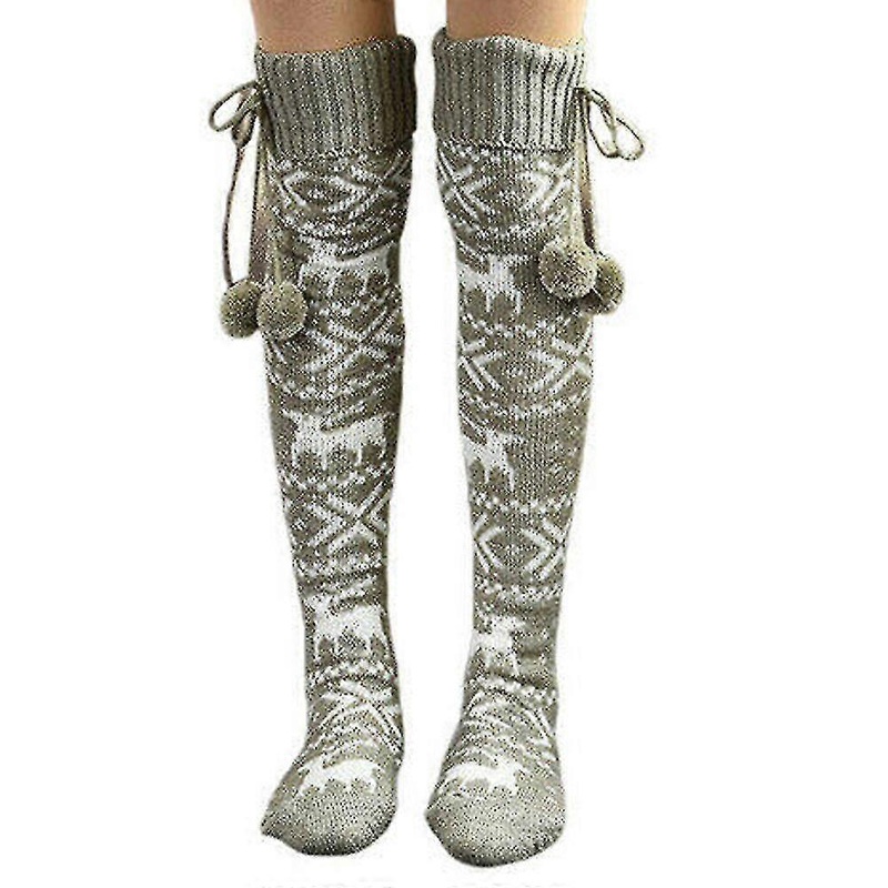 Womens Knit Thigh High Stockings Over The Knee Autumn Long Legs Warm | Fruugo SG