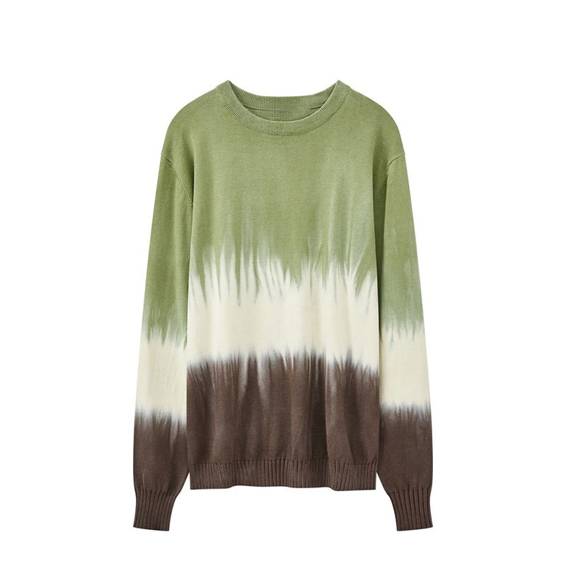 100% Cotton Mens Tie Dye Contrast Colour Pullover Knitted Long Sleeve Loose Knitwear – Sweater and Men Sweater price