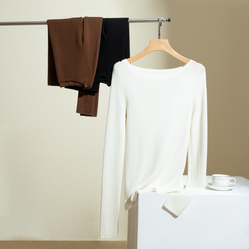 Autumn-Winter Essential Womens 100% Wool Basic Base Layer Clothing – Wool Sweater and Womens Sweater price