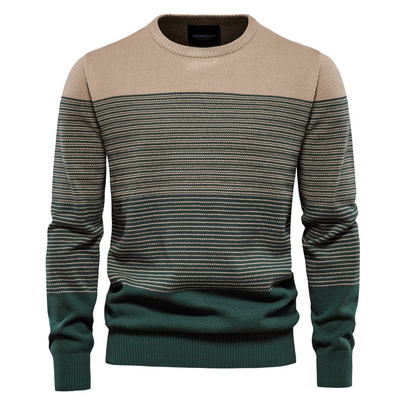 Autumn Winter Striped Casual Custom Men Knitted Pullover Sweater – Sweater for Men Pullover and Plus Size Mens Sweaters price