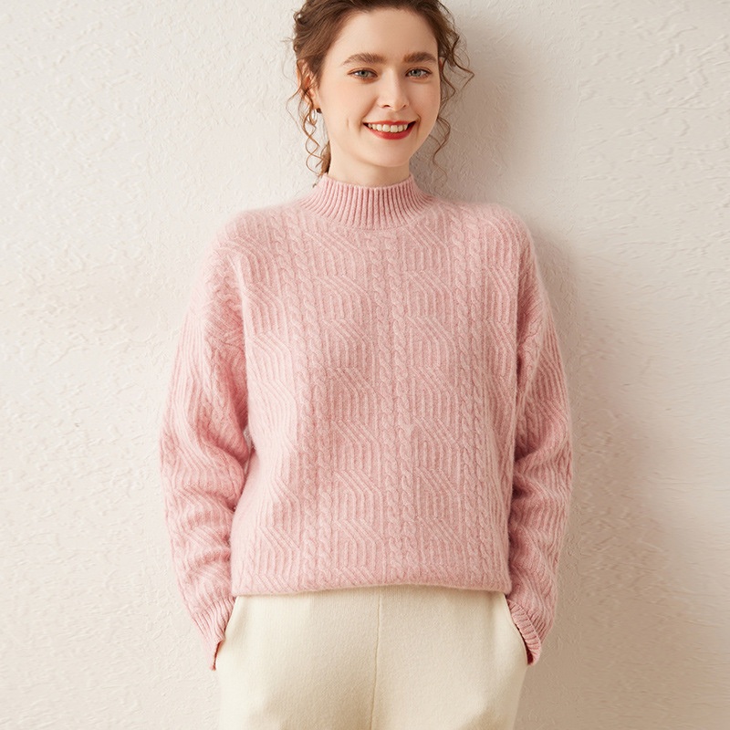 Cashmere Loose Casual Thickened Knitted Bottom Long Sleeve Knitted Leisure Lady Winter Sweater for Women – Everyday Clothing and Ladys Garments price