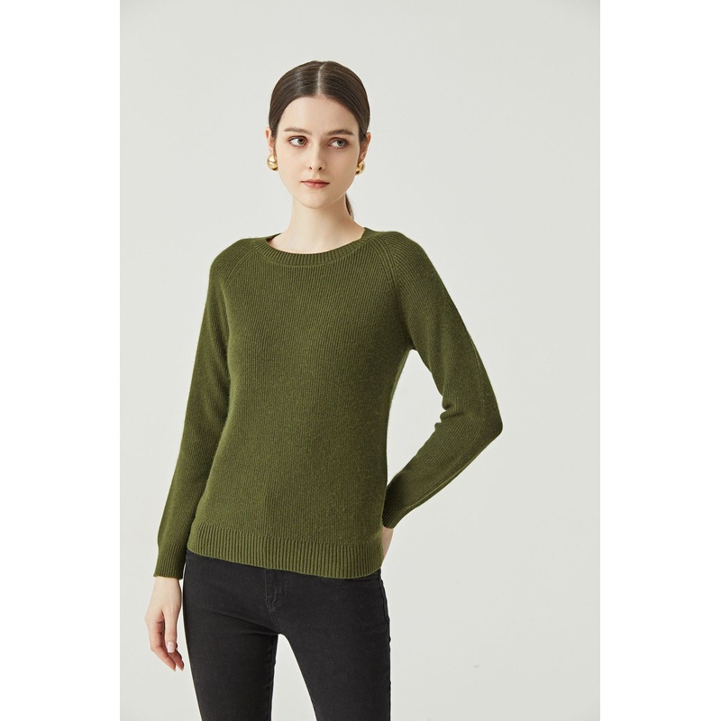 Custom Design Solid Color Casual Loose Crewneck Sweater for Women – Womens Crewneck Sweater and Ladies Sweater price