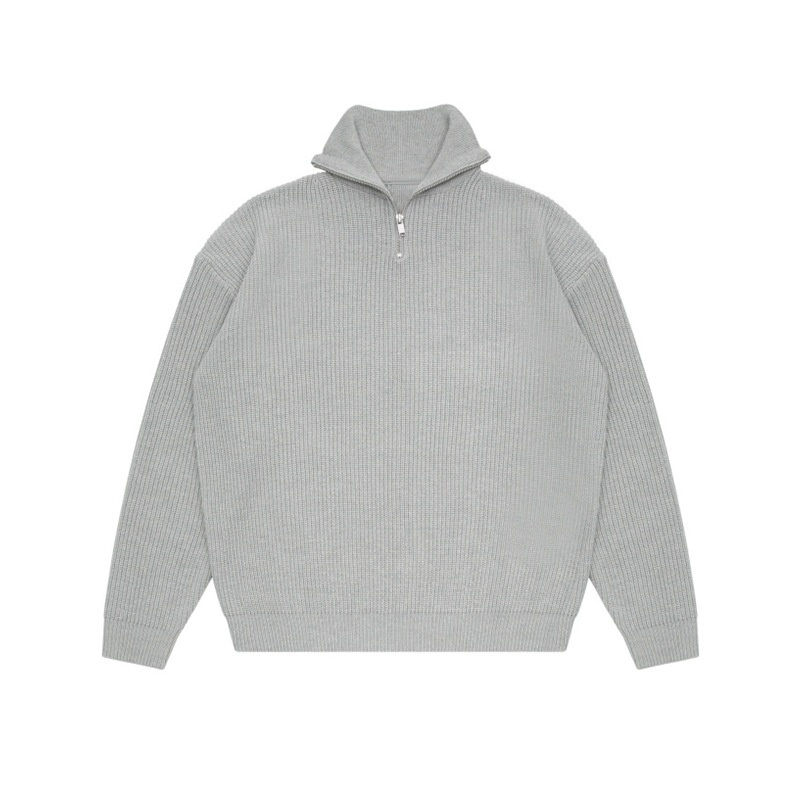 Custom High Neck Korean Style Trendy Zip up Jacket Pullover Casual Knitted 1/4 Quarter Zipper Sweater for Men – Zipper Knit Sweater and Custom Sweater price