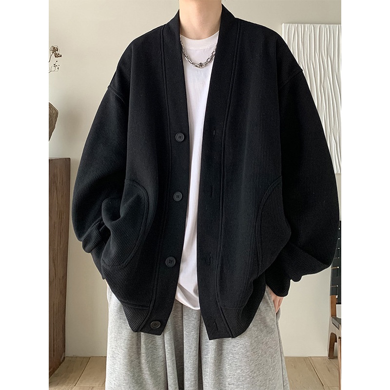 Custom Long Sleeve Cardigan Sweater Wool Blend Grey Casual Knit Cardigan Mens Fashion Casual Coat Cardigan – Casual Coat Cardigan and Mens Sweater price