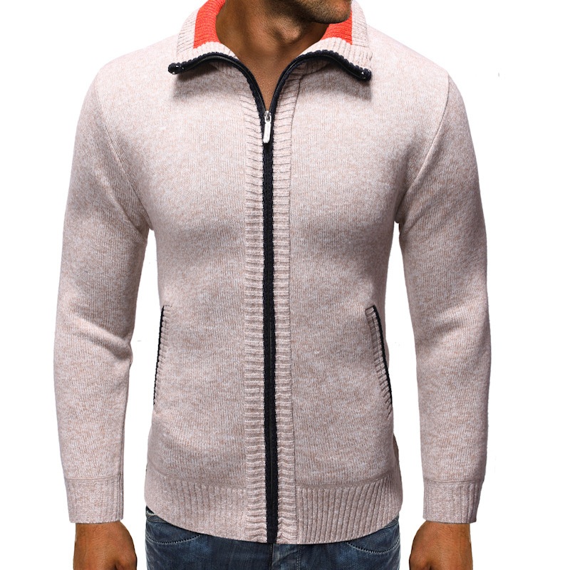 Men Autumn Winter Long Sleeve Zipper Jacket Knit Sweater Cardigan – Plus Size Mens Sweaters and Knitwear Men price