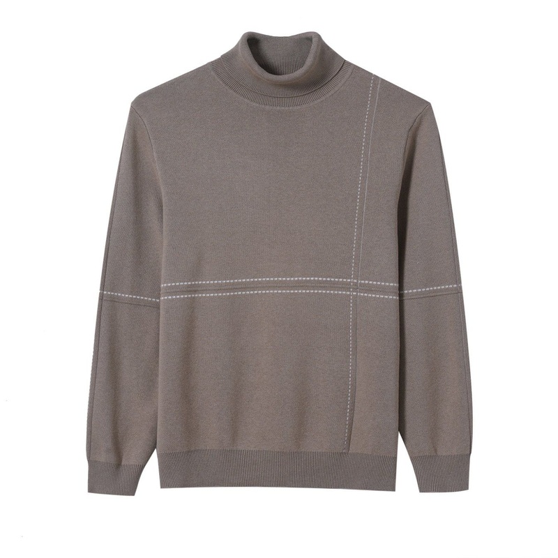 Mens Fashion Contrast Stitched Turtleneck Autumn Winter Cotton Acrylic Heavyweight Turtleneck Sweater – Sweater and Men Sweater price