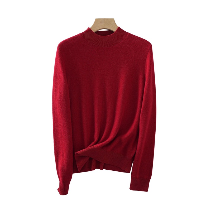 New Arrival Ladies Classic Fashion Plain Knit Semi Turtleneck Cashmere Sweater – Sweater and Cashmere Sweater price
