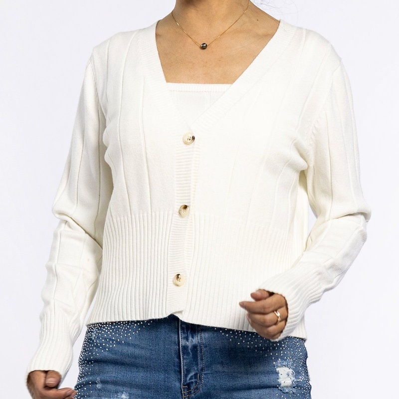 Spring and Autumn Pit Strip Waist Short White Cardigan Sweaters for Women – Ladies Sweater and Fall Clothing price