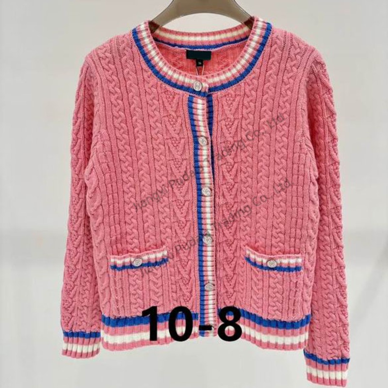 Thicken Striped Long Sleeve Round Neck Cardigan 100% Wool High Quality Casual Comfortable Women Sweater – Sweater and 1: 1 Sweater price