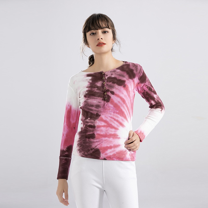 Tie Dye 2025 Hot Sale Henry Neck Fit Pullover Womens Jumper Sweater – Fit Sweater and Pullover Sweater price