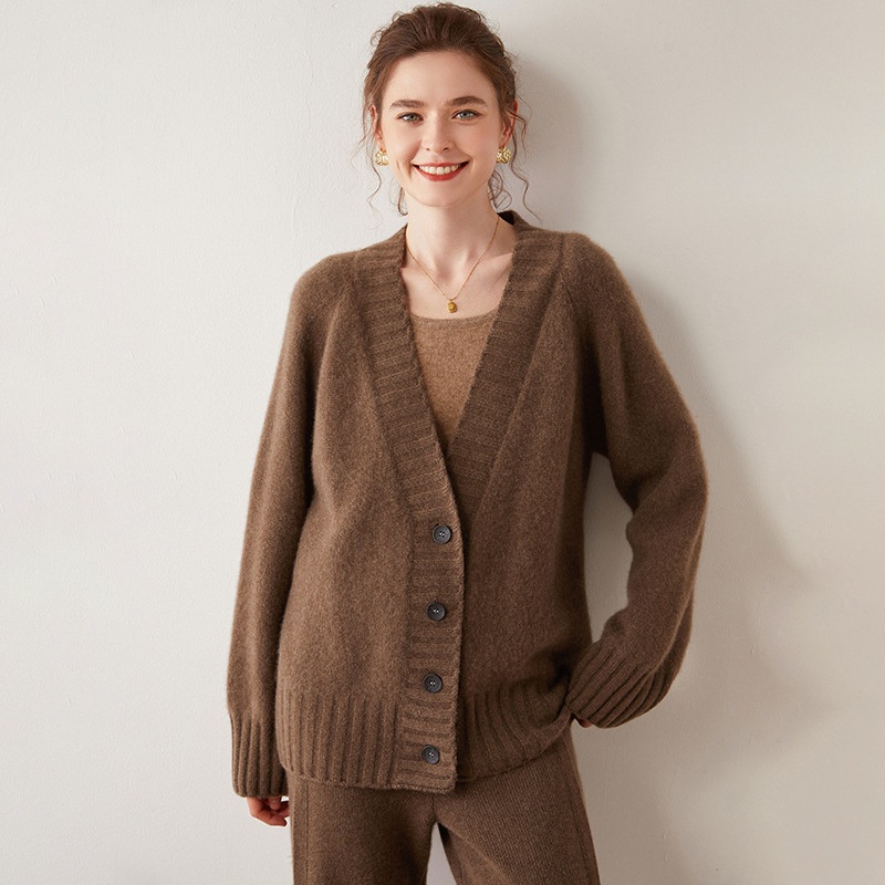 Winter Loose Fashion Large Size Cashmere Casual Solid Colour Knitted Sweater for Women – Everyday Clothing and Womens Garments price