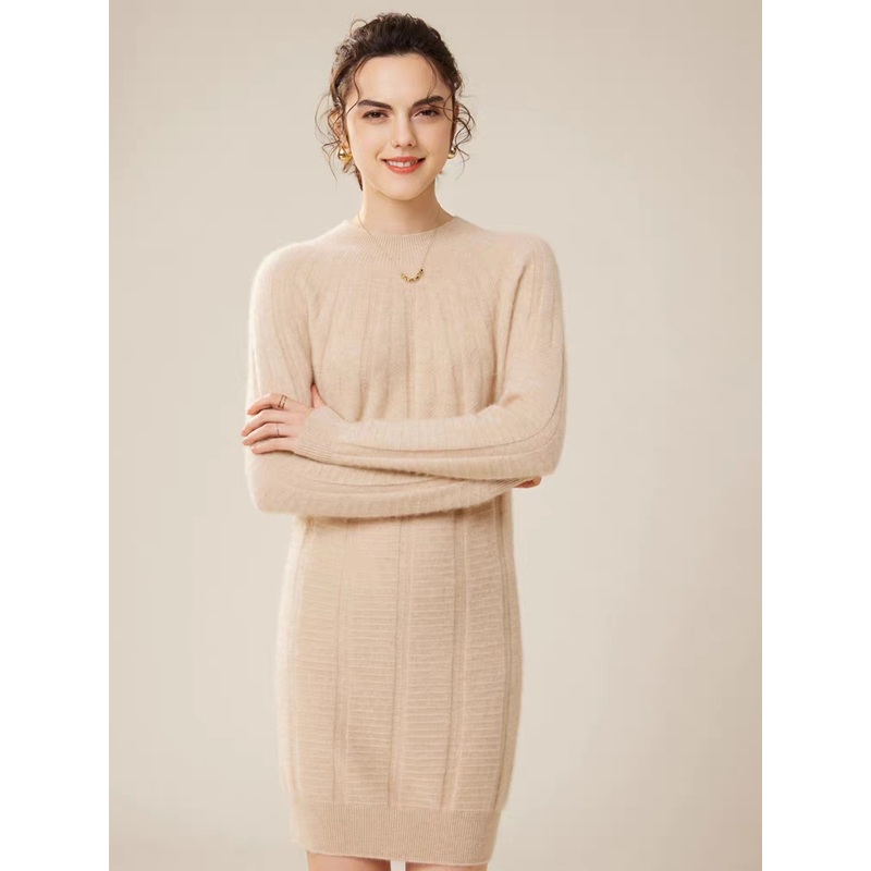Women S Full Cashmere Long Sleeves Knit Crochet Sweater Knit Dress – Women Sweater Dress and Turtleneck Women Sweater Dress price