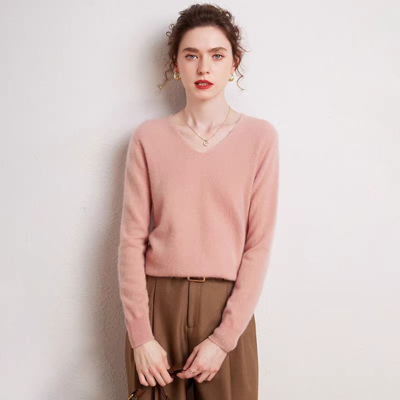 Women Spring Fashion V Neck Slim Long Sleeve Sweater Pullover – Women Sweater and Turtleneck Women Sweater price