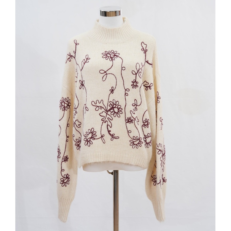 Womens Elegant Embroidery Jumper Pullover Sweater 62%Acrylic 35%Nylon 3%Spandex – Pullover Sweater and Womens Sweater price