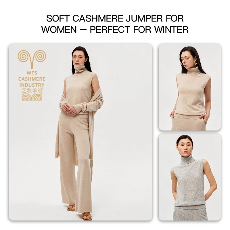 Womens Sleeveless Crewneck Custom Crop Sweater Knitted Cashmere Tops – Women Knitwear and Cashmere Sweater price