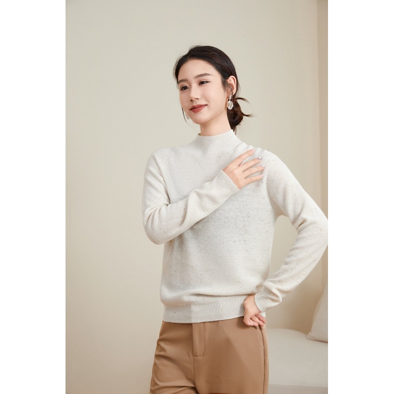 Womens Solid Color Classic Comfortable Pullover Thin Sweater – 91% Wool 9% Lurex – Wool Sweater and Womens Sweater price
