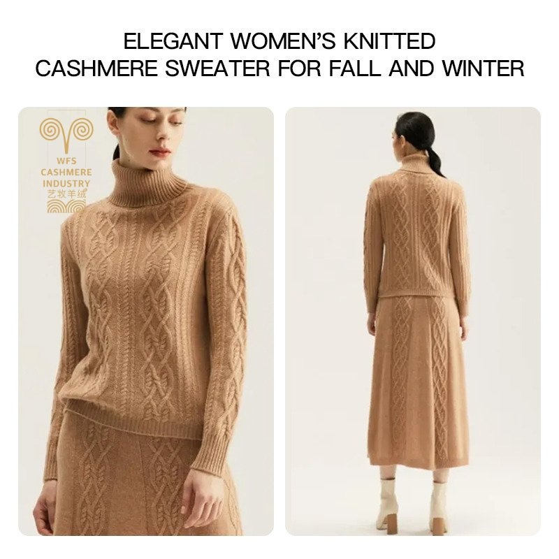 Womens Winter Luxury 100% Wool Turtleneck Pullover Casual Loose Knit Cashmere Sweater – Women Pullover and Women Sweater price