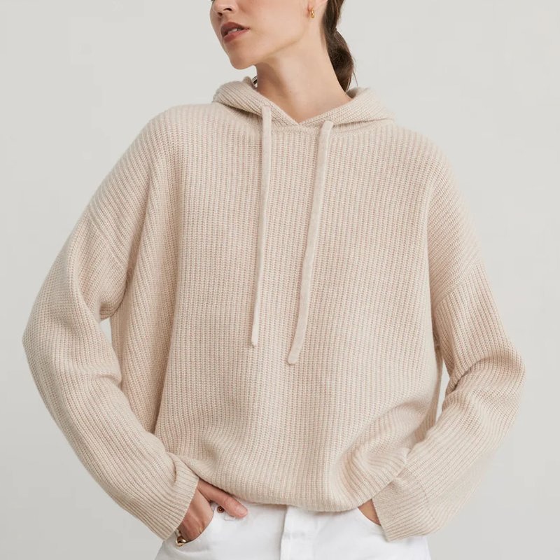 100%Cashmere Fisherman Knit Hoodie Long Sleeve Knit Sweater for Female – Cashmere Fisherman Knit Hoodie and Lightweight Warm Sweater price